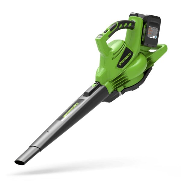 Lombfúvó-szívó akkumulátoros Greenworks GD40BVK2X 40v 2x40v 2ah akkuval és töltővel