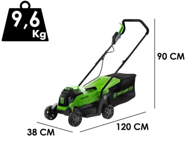 Fűnyíró fűgyűjtős, akkumulátoros Greenworks GD24LM33K2 24v, 33 cm,2ah akku és mikrotöltő