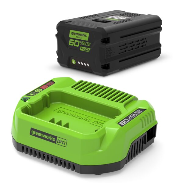 Induló készlet akkumulátoros Greenworks 60V univerzális töltő és 4 Ah akkumulátor