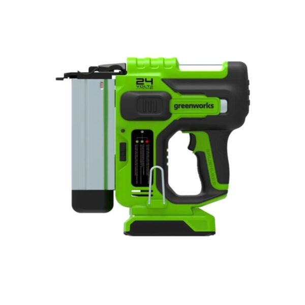 Szögbelövő gép akkumulátoros Greenworks 24V akku és töltő nélkül
